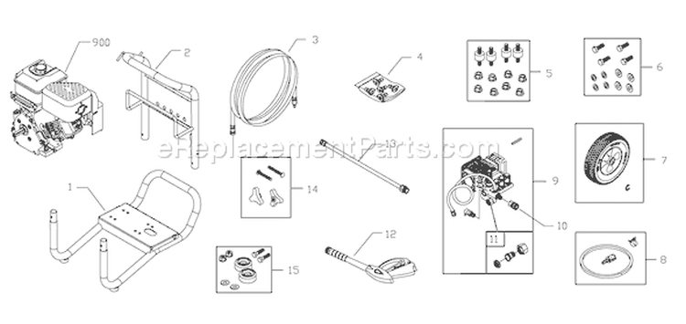 Page A Diagram and Parts List for 020324-0  Briggs and Stratton Pressure Washer